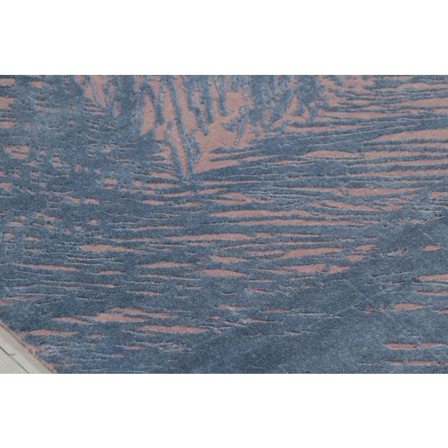 2010s Rug & Kilim's Contemporary Geometric Pink and Grey Wool-Silk Abstract Rug For Sale - Image 5 of 7