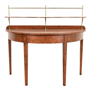 Baker Furniture Federal Banded Mahogany Demilune Console Table or Entry Table