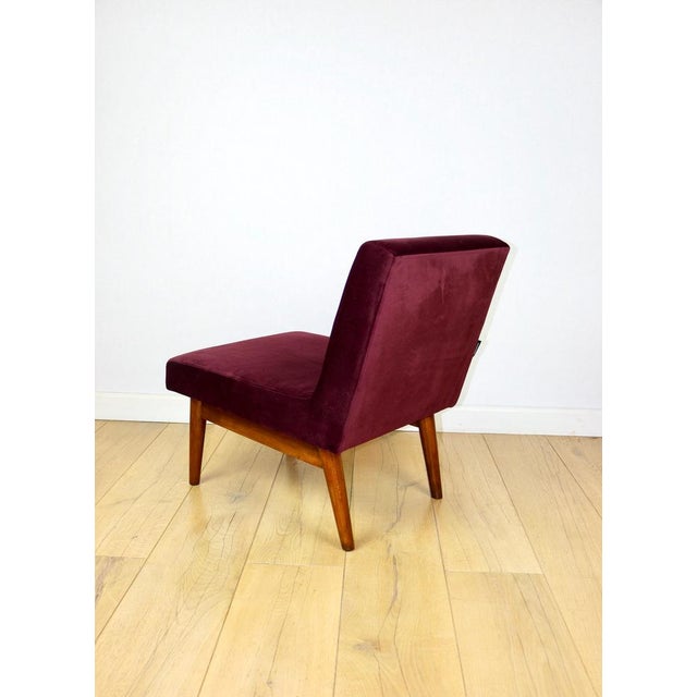 1970s Vintage Loft Armchair in Burgundy Wine Velvet, 1970s For Sale - Image 5 of 12