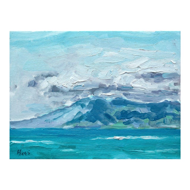Contemporary Cloudscape Oil Painting, Clouds Over Molokai For Sale