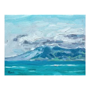 Contemporary Cloudscape Oil Painting, Clouds Over Molokai