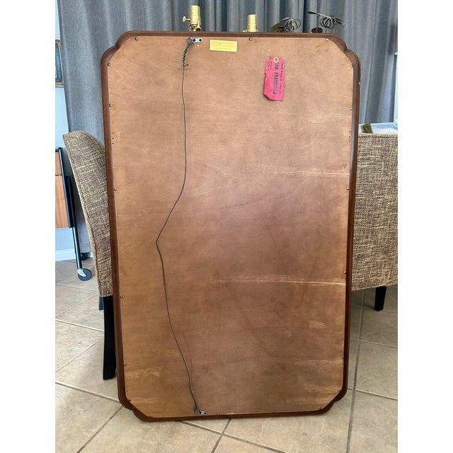 Mid 20th Century Rectangle Walnut Widdicomb Wall Mirror For Sale - Image 11 of 12
