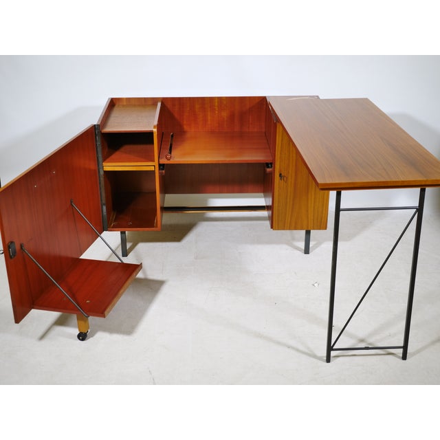 Mid-Century Modern Sideboard with Desk in Teak, 1960s For Sale - Image 9 of 13