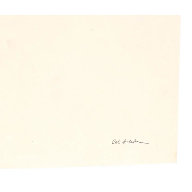 This 1940-50s on paper modernist abstract painting is by Bay Area painter, printmaker, and designer Calvin Anderson...