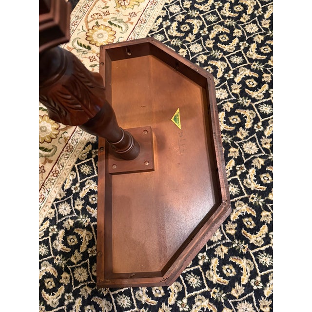 Vintage Mersman Mahagony Demilune Hexagon Entryway Table - 1960s For Sale - Image 11 of 12