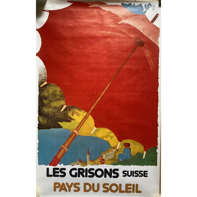 Forest Green Vintage Poster from Giacometti Augusto, Grisons, Switzerland, 1890s For Sale - Image 8 of 8
