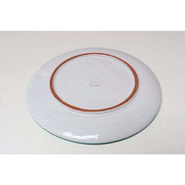 Mid-Century Modern Vintage French Vallauris Ceramic Plate With Geometric Pattern by Antoine Fazio For Sale - Image 3 of 8