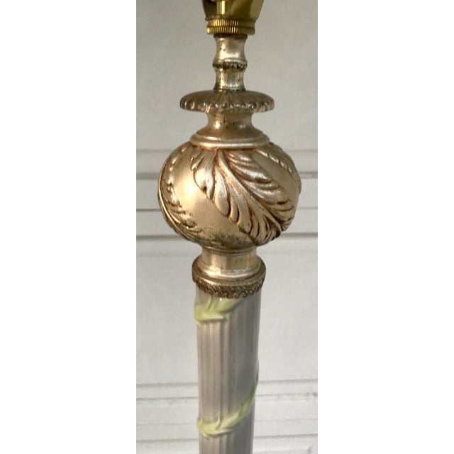 Early 20th Century Antique European Capodimonte Floor Lamp With Gold Details and Custom Shade For Sale - Image 5 of 13