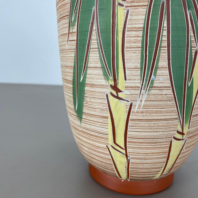 Colorful Abstract Bamboo Ceramic Pottery Vase by Eiwa Ceramics, Germany, 1960s For Sale - Image 11 of 18