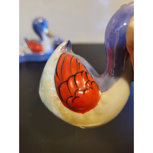 Vintage Japanese Lusterware 4 Piece Duck Condiment Set For Sale - Image 12 of 16