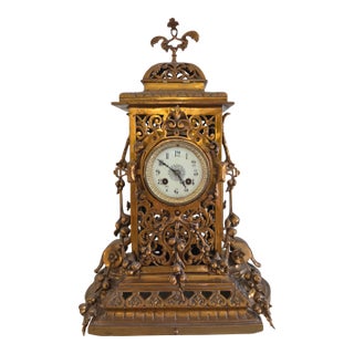 Tiffany & Co Paris Gilded Bronze Mantle Clock For Sale