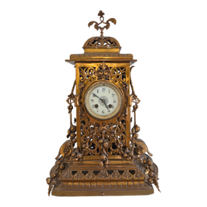 Tiffany & Co Paris Gilded Bronze Mantle Clock