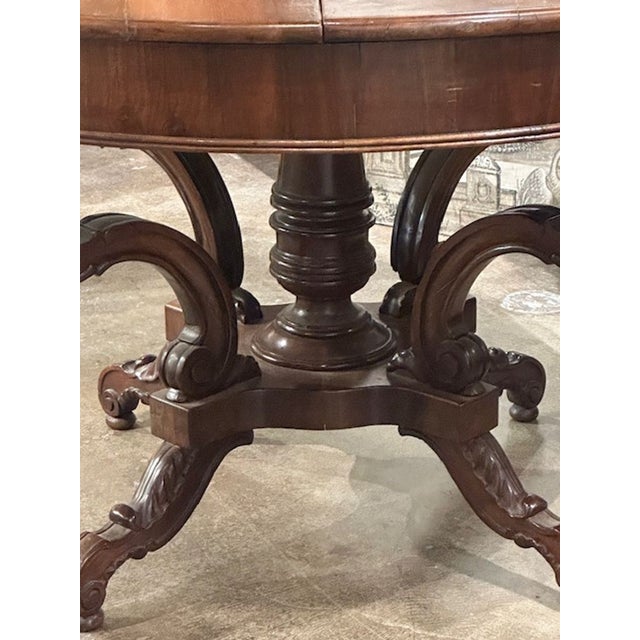 19th Century Italian Carved Walnut Center Table For Sale - Image 4 of 5