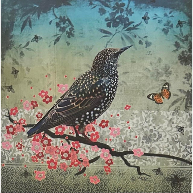 Printmaking Materials Original Lithograph of a Bird and Butterfly by Fiona Watson For Sale - Image 7 of 8