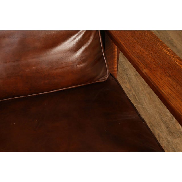 Antique L & JG Stickley Mission Oak Morris Rocker For Sale - Image 13 of 18