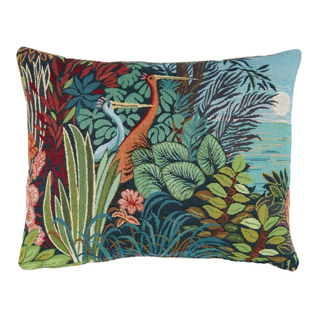 Tropical Birds III Tapestry Cushion With Feather Filler - 38x46cm (15"x18") For Sale
