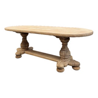 Oval Table in Solid Oak, 1960s For Sale