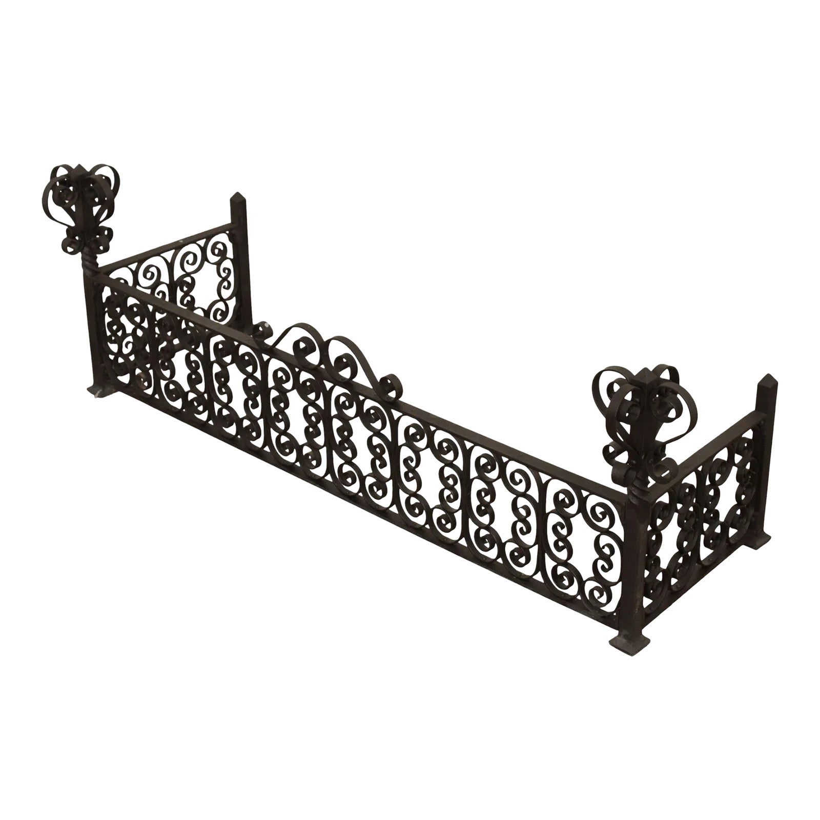 Vintage Gothic Revival Wrought Iron Fireplace Fender Chairish