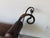 Brown Vintage Rustic Wrought Iron & Leather Scroll Bench For Sale - Image 8 of 12