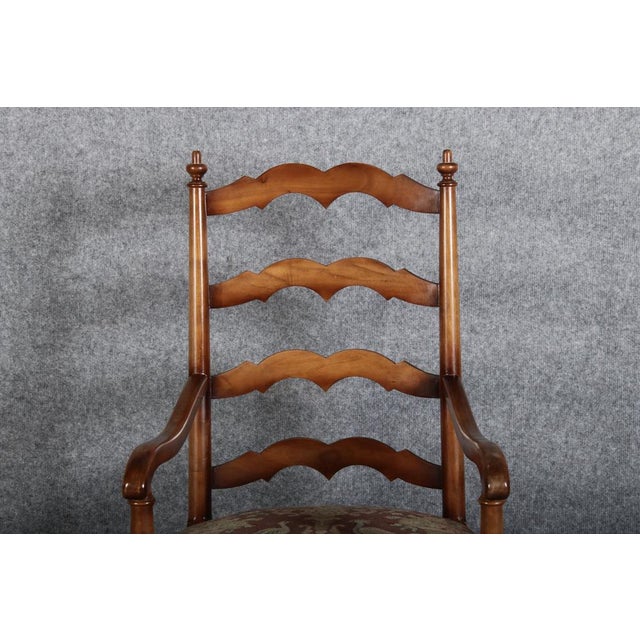 Brown Vintage Baroque Style Armchair in Walnut, 1940 For Sale - Image 8 of 18