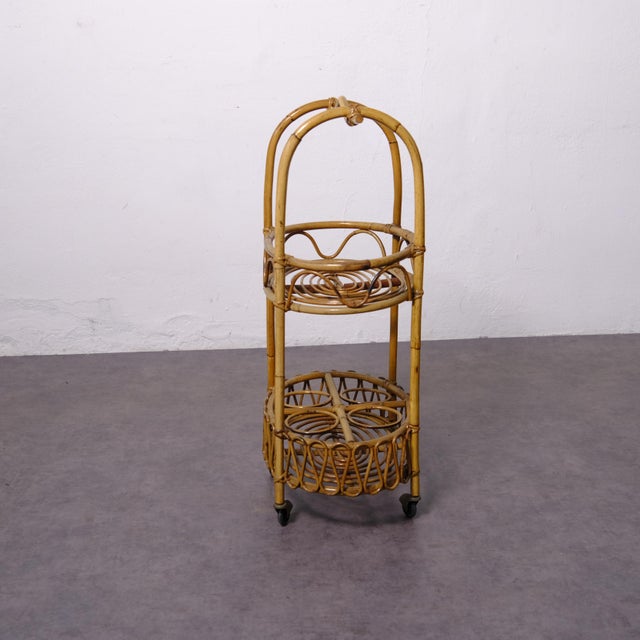 Vintage Bamboo Liquor Trolley, 1950s For Sale - Image 9 of 13