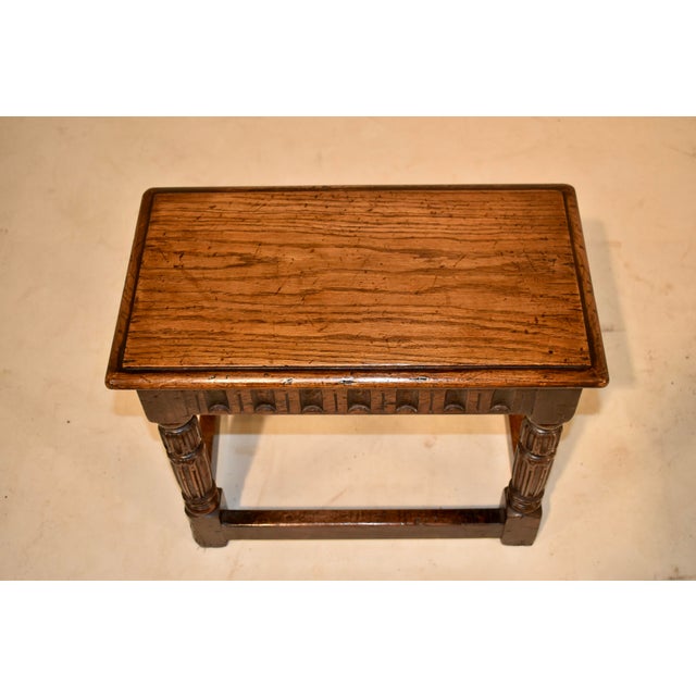 Late 19th Century 19th Century English Oak Joint Stool For Sale - Image 5 of 6