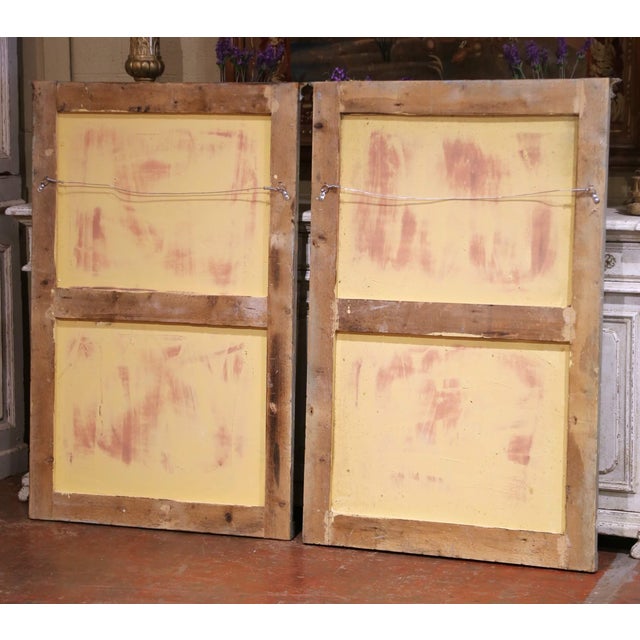 Pair of Early 20th Century French Louis XVI Revival Painted Wall Trumeau Mirrors For Sale - Image 10 of 10