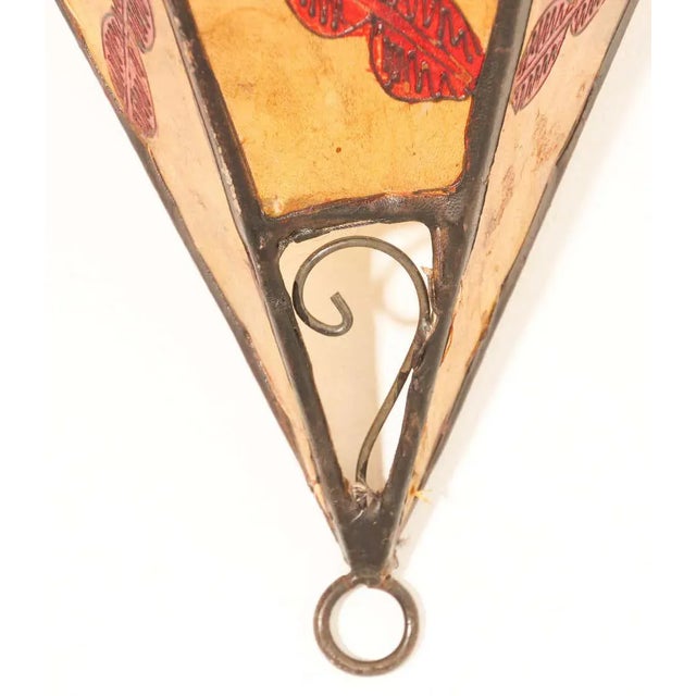 Yellow Ethnic Parchment African Art Wall Sconce For Sale - Image 8 of 10