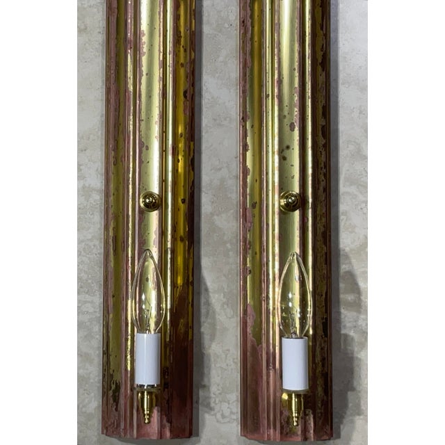 One of a Kind Pair of Joseph Malekan Repurposed Solid Bronze Sconces For Sale - Image 12 of 14