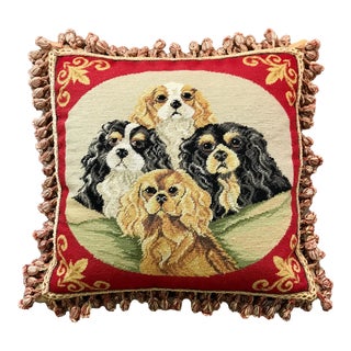 Vintage Cavalier King Charles Spaniel Pillow For Sale