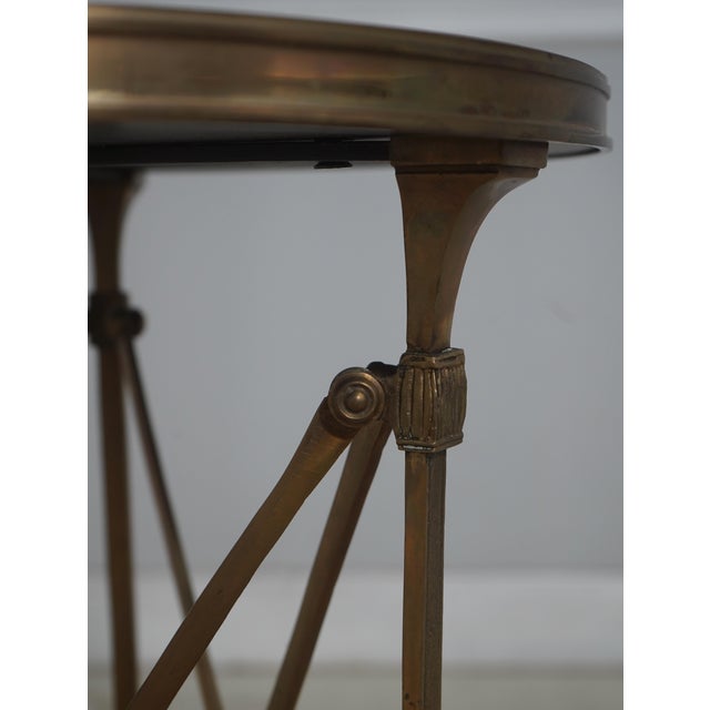 1980s Theodore Alexander Round Granite & Brass Side Table For Sale - Image 5 of 13