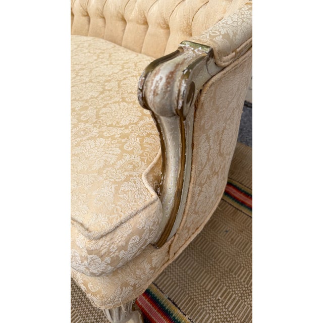 A Nice Vintage French Canapé Style Paint Decorated Love Seat, Circa 1950’s For Sale - Image 16 of 18