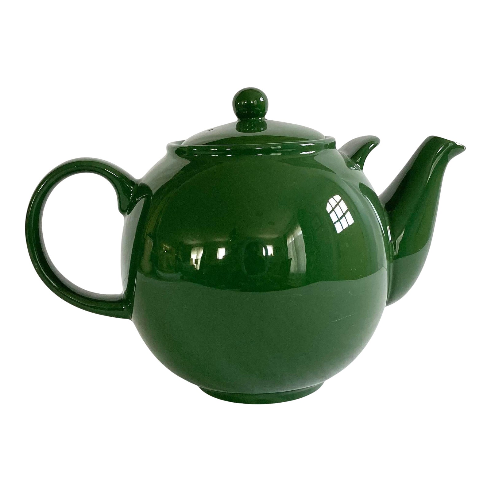London Pottery Large Dark Green Globe Tea Pot Chairish