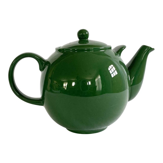 London Pottery Large Dark Green Globe Tea Pot Chairish