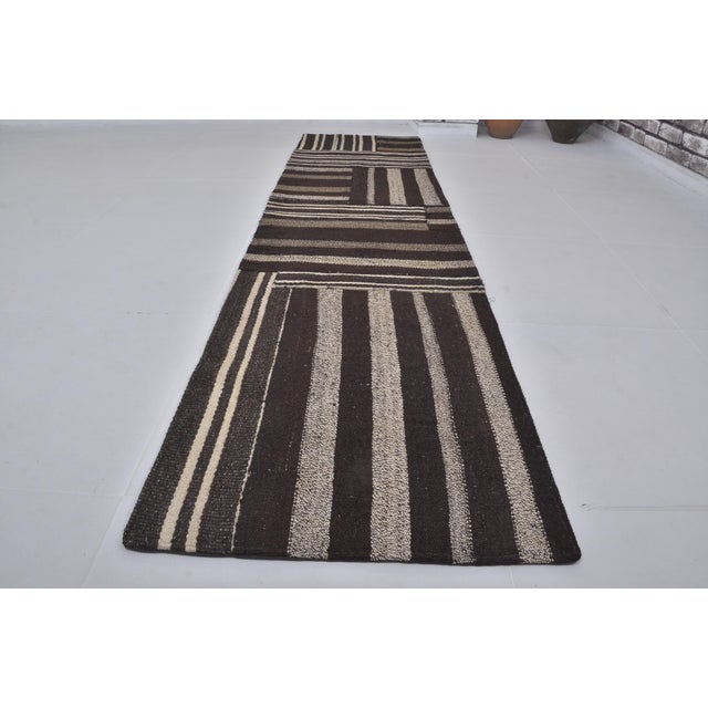 Black Vintage Anatolian Wool Kilim For Sale - Image 9 of 10