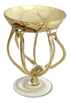 Vintage Josefina Blown Art Glass Octopus Pedestal Dish