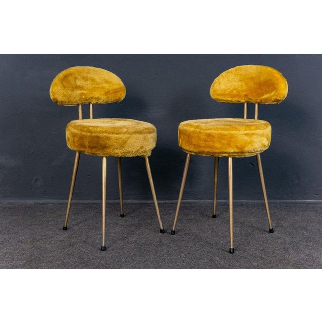 Object: Cocktail chair Epoch & style: Mid-Century - 60s Features - simple design - fluffy yellow retro cover - removable...
