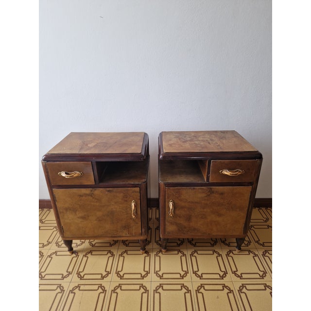 Art Deco Burl Bedside Tables, 1930, Set of 2 For Sale - Image 14 of 17