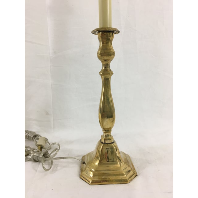 English Brass Candlestick Lamps a Pair Chairish