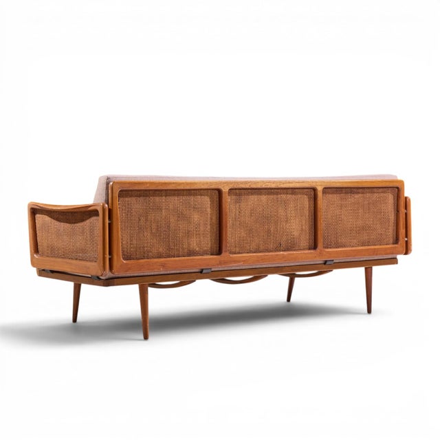 Mid 20th Century Peter Hvidt and Orla Mølgaard Nielsen Mid Century Teak and Cane Daybed For Sale - Image 5 of 9