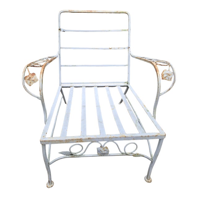 Vintage Wrought Iron Patio Chair For Sale