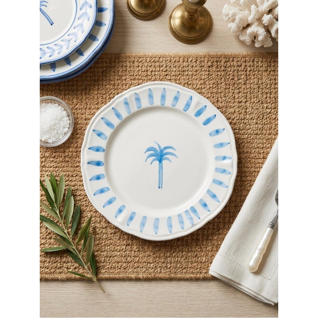2000 - 2009 Les-Ottomans Italian Ceramic Palm Tree Dinner Plate For Sale - Image 5 of 5
