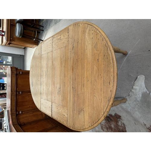 Round Solid Oak Table with Two Extensions For Sale - Image 10 of 12