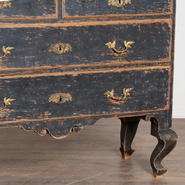 Late 18th Century Swedish Rococo Black Painted Pine Wedding Cabinet For Sale - Image 16 of 18