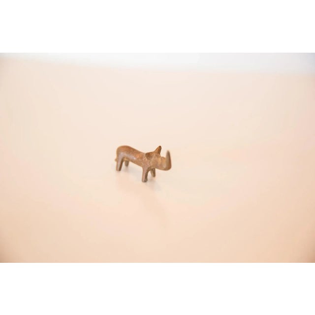 1970s Vintage African Mini Curved Copper Rhino For Sale - Image 5 of 7