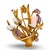 Contemporary Vintage Diamond Coral Amethyst Pearl 14k Yellow Gold Basket Opera Brooch For Sale - Image 3 of 6