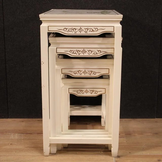 French Lacquered and Painted Coffee Tables, 1961, Set of 4 For Sale - Image 9 of 13