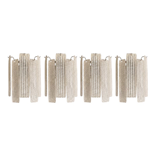 Simoeng “Listelli” Murano Glass Wall Sconce With Diamond Strips - Set of Four For Sale