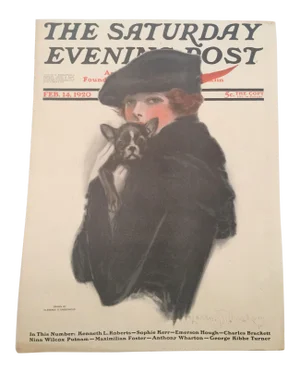 Early 20th Century Antique Saturday Evening Post Cover Poster