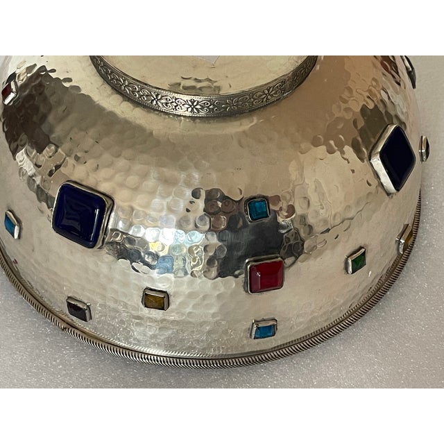 Fitz and Floyd Vintage Fitzsnd Floyd Handmade Silvered Bowl Embellished For Sale - Image 4 of 5